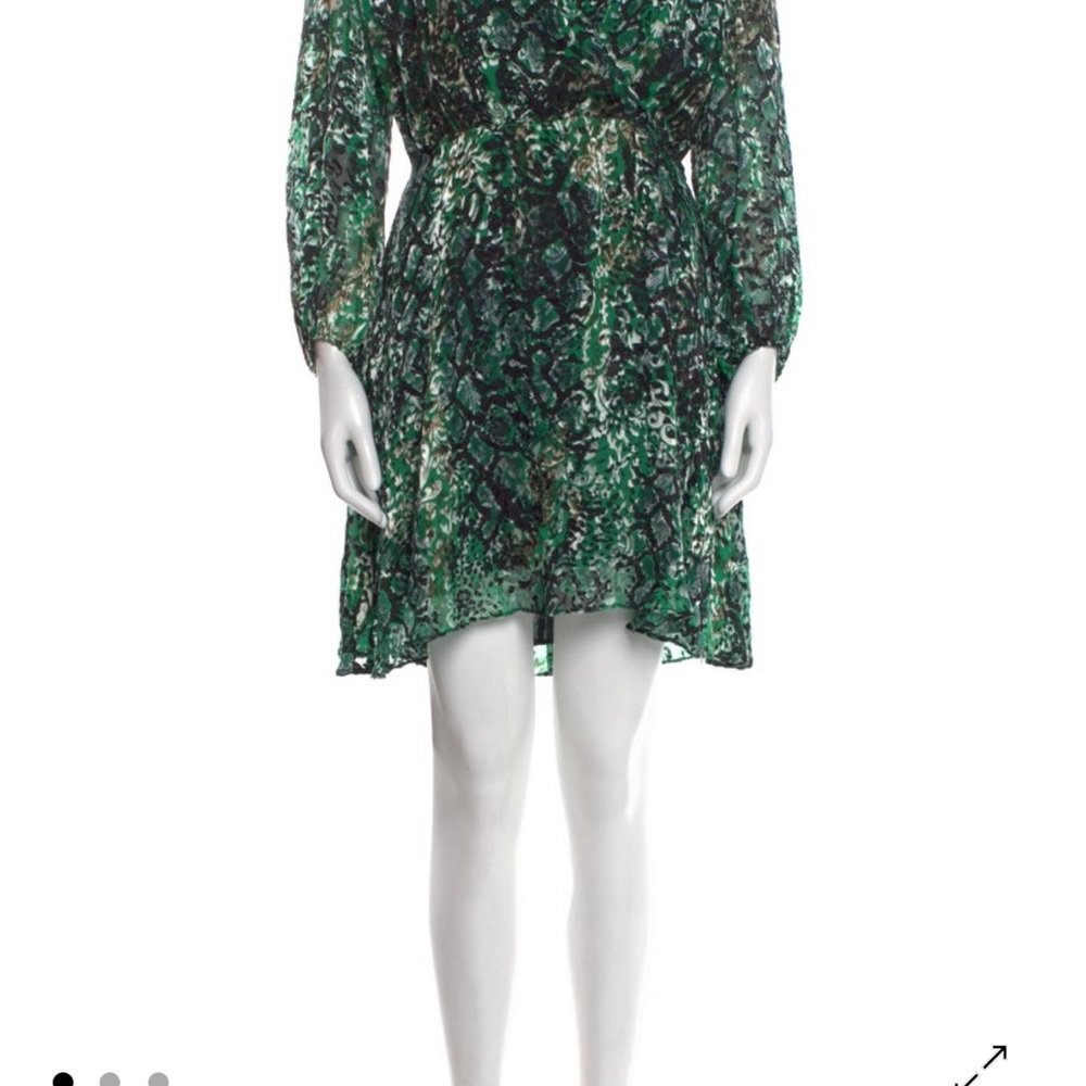 Alice + Olivia Vibrant Green Python, Long Sleeve … - image 1